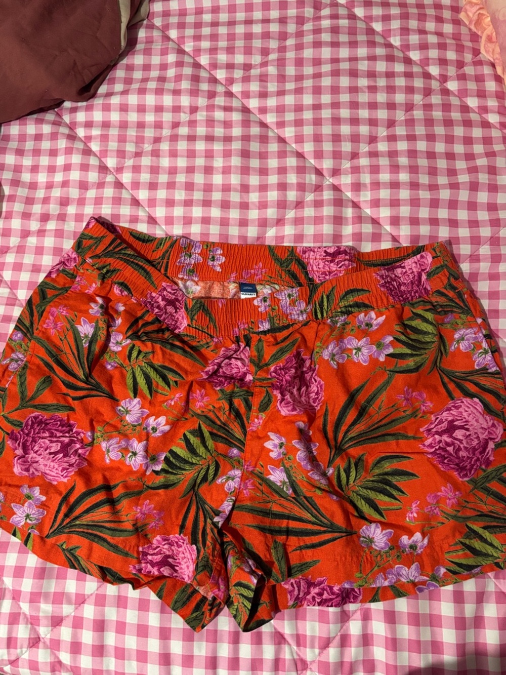 Old Navy Orange Floral Print Women's Shorts